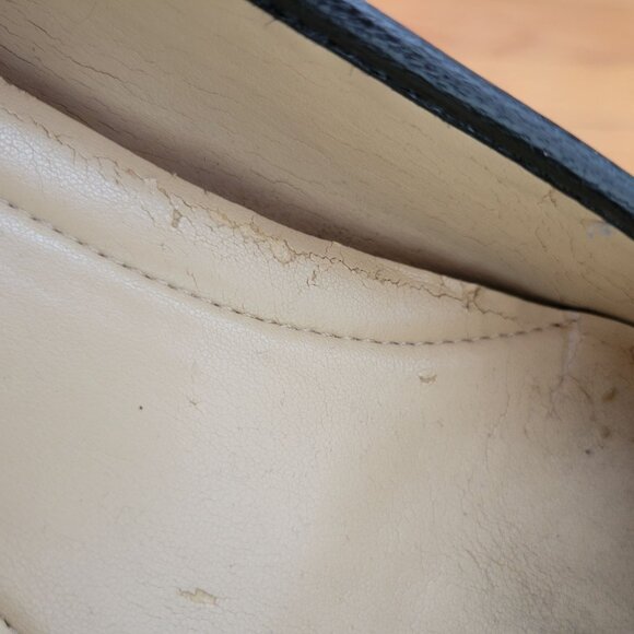 Michael Kors 8M Black Leather Loafers With Silver MK Logo Accent - Picture 9 of 11